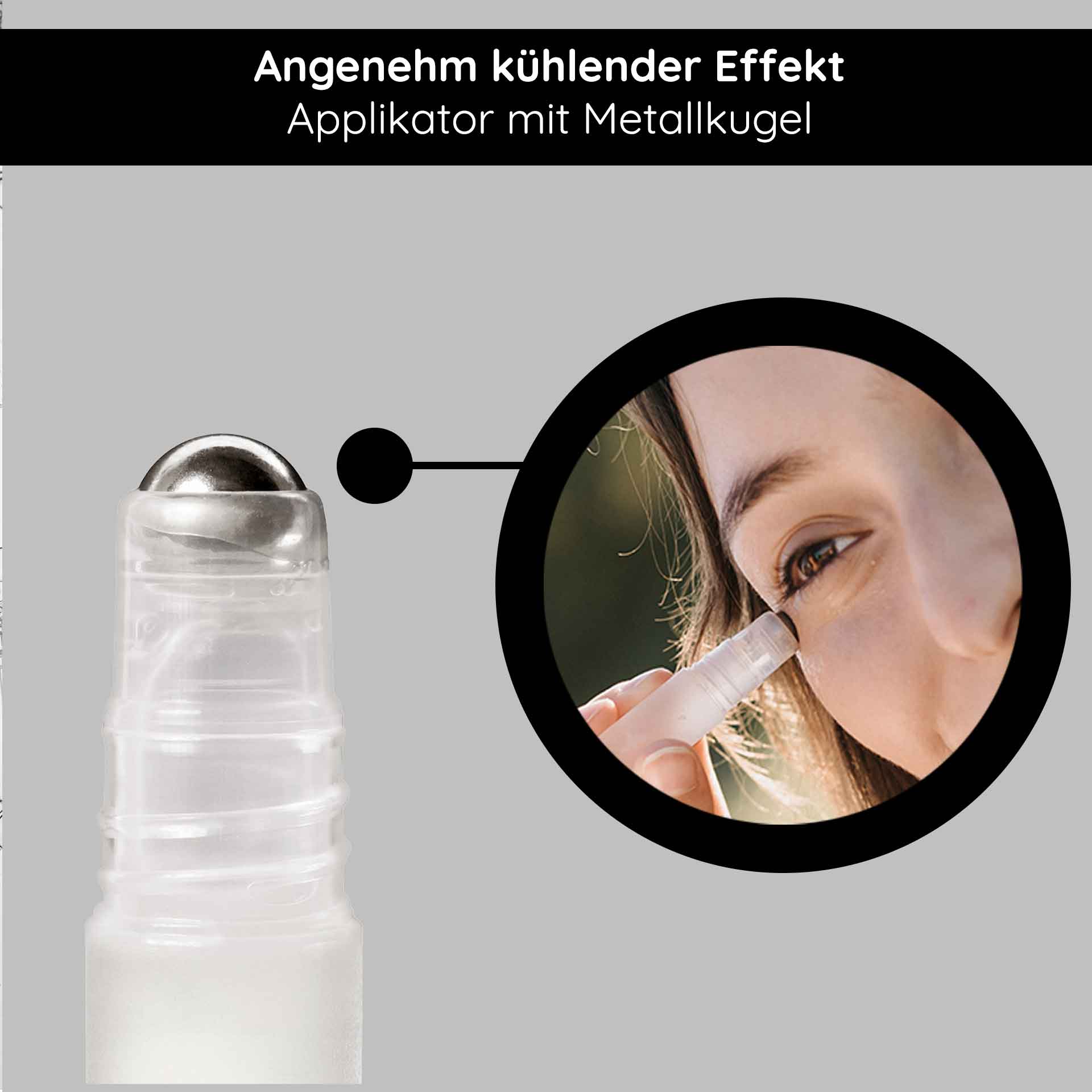 Eye Lifting Roll On 10 мл для сияния кожи вокруг глаз Angenehm kühlender Applikator mit Metallkugel für den RAU Eye Lifting Roll On, Anwendung zur Reduzierung von Fältchen, Augenringen und Tränensäcken.