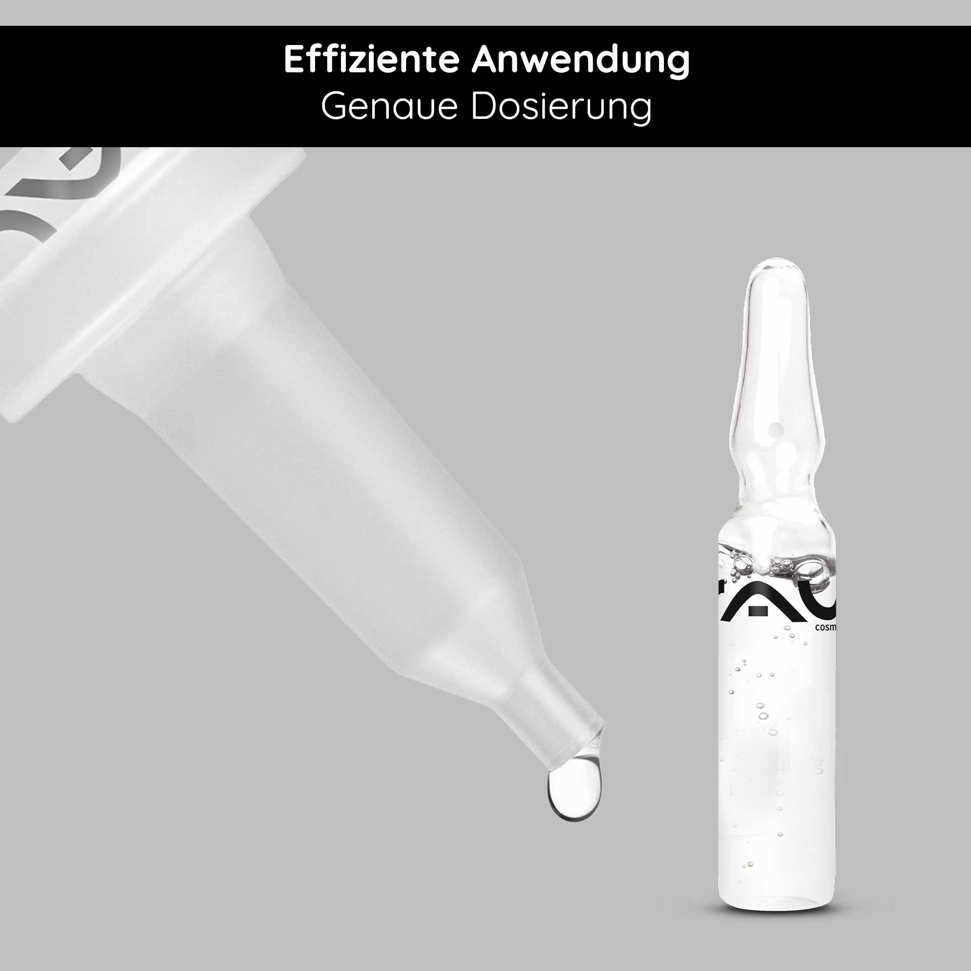 Набор открывалок и аппликаторов для ампул Ampullenöffner und Ampullenapplikator von RAU Cosmetics, präzise Dosierung, Tropfen aus Ampulle, effiziente Anwendung, kosmetische Hautpflege.