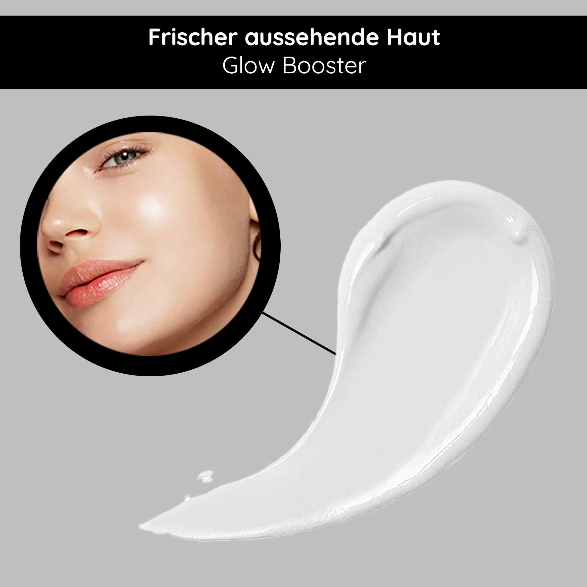 Крем для лица с УФ-защитой Hyaluron Cream SPF10 50 мл Frischer aussehende Haut mit Glow Booster, abgebildet durch strahlendes Hautbild und Creme-Textur.