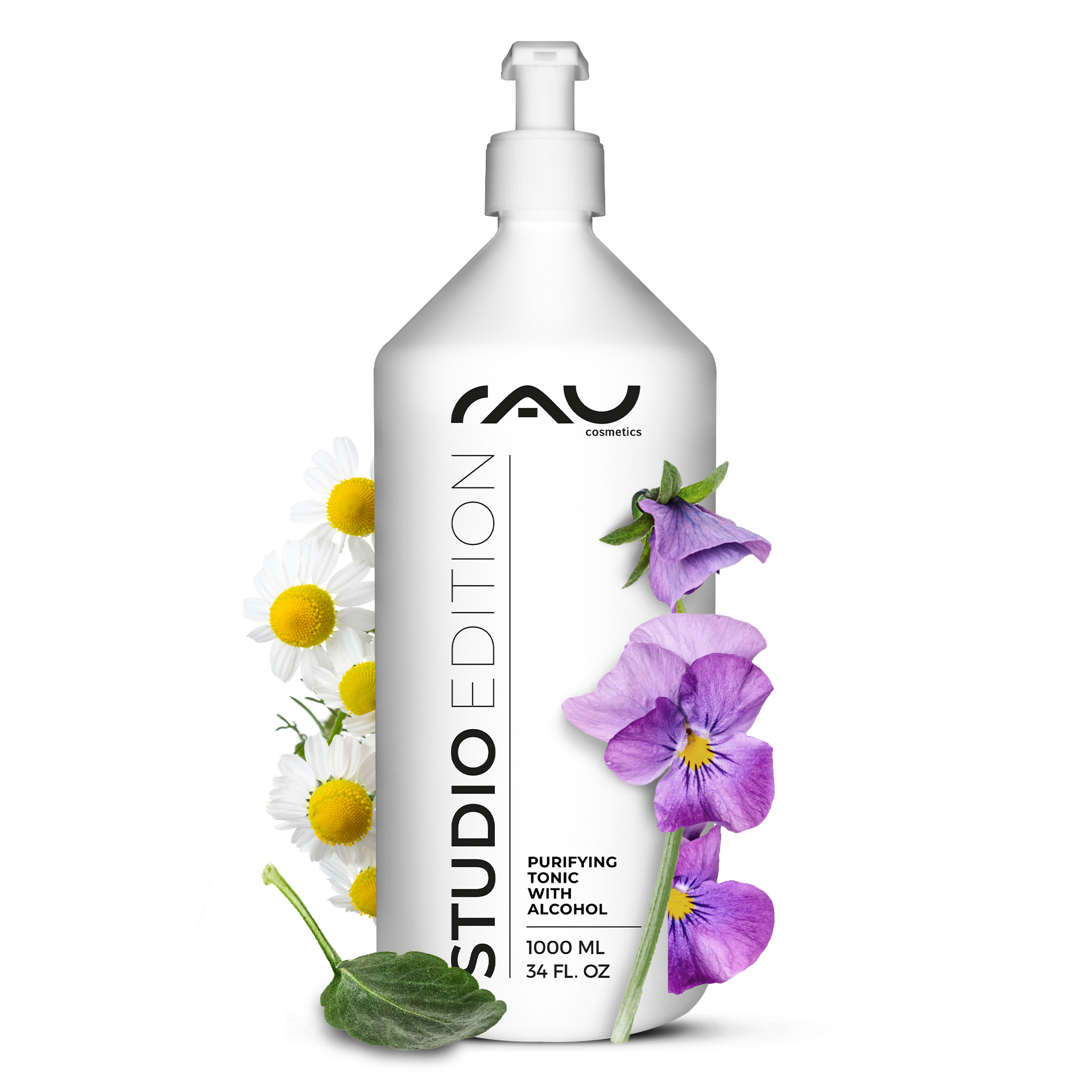 Очищающий тоник со спиртом 1000 мл против загрязнения кожи Flasche, Lotion, Blume, Pflanze, Kräuterig