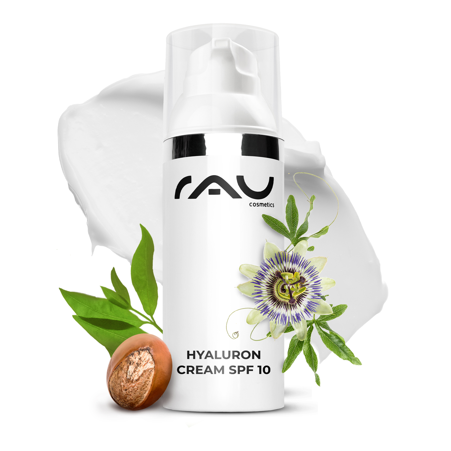 Крем для лица с УФ-защитой Hyaluron Cream SPF10 50 мл Kräuterig, Kräuter, Pflanze, Flasche, Lotion